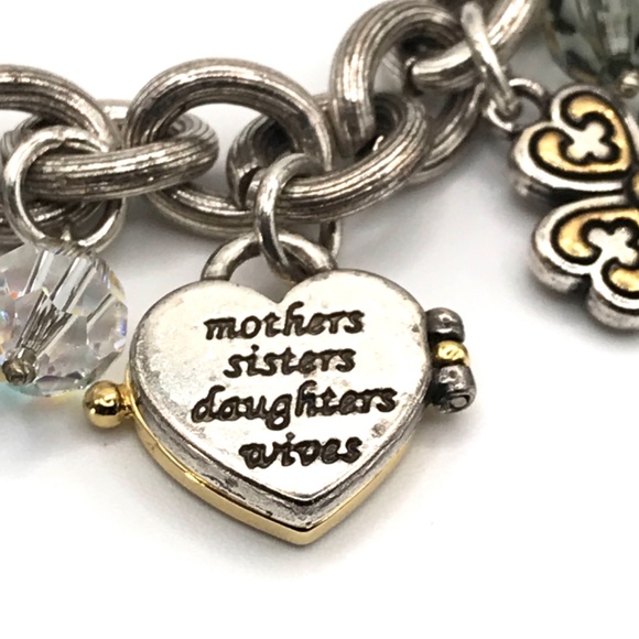 Brighton Charm Bracelet Love Heals Chunky Heart Trust Crystals Boho 8.5" - Picture 12 of 15